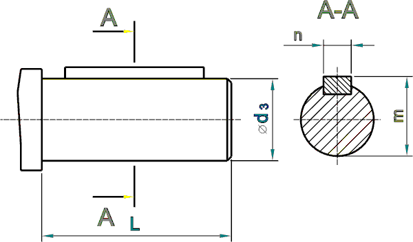 Цилиндрический выходной вал 4МЦ2С63 - 4МЦ2С125