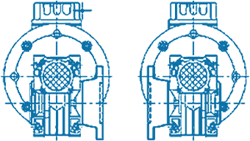 варианты установки фланца на редуктор
